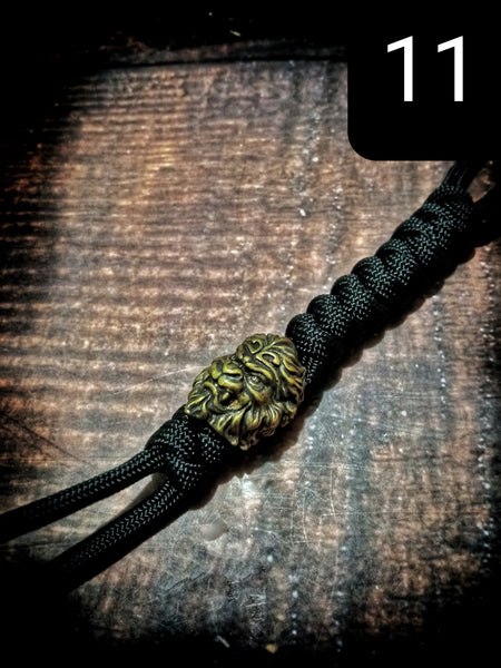 Paracord Knife Lanyard With Black Titanium Bead